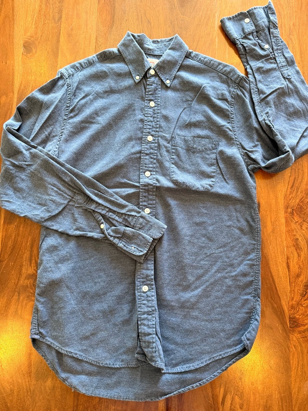Faherty Indigo Blue Button-Down Long Sleeve Shirt